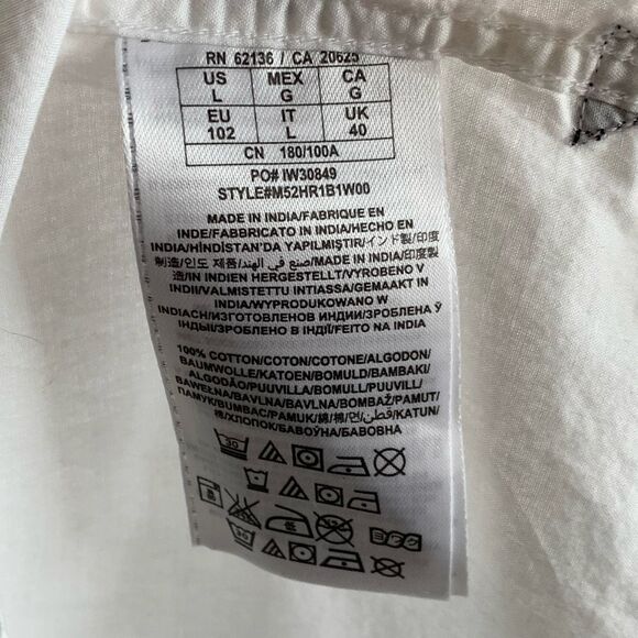 Abstract Button Up Shirt Mens Size L White Black Long Sleeve Y2K Retro GUESS - Picture 13 of 16